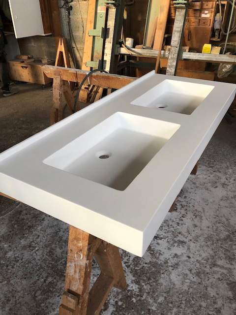 Plan de toilette double vasque blanc Mont-de-Marsan